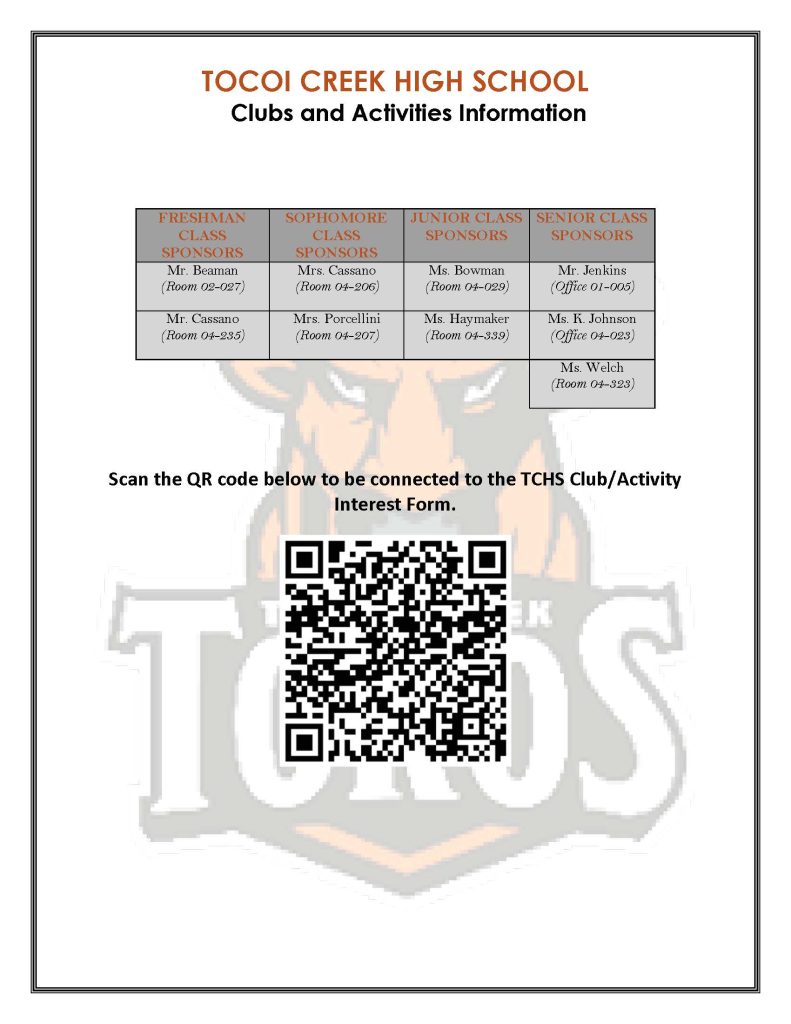 Clubs tocoi creek high school